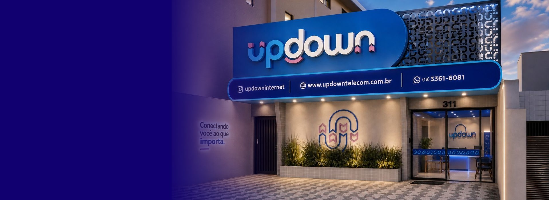 Fachada da loja Updown Telecom