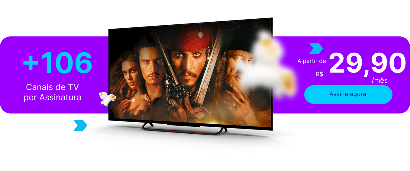 Canais de TV por assinatura — a partir de R$ 29,90/mês